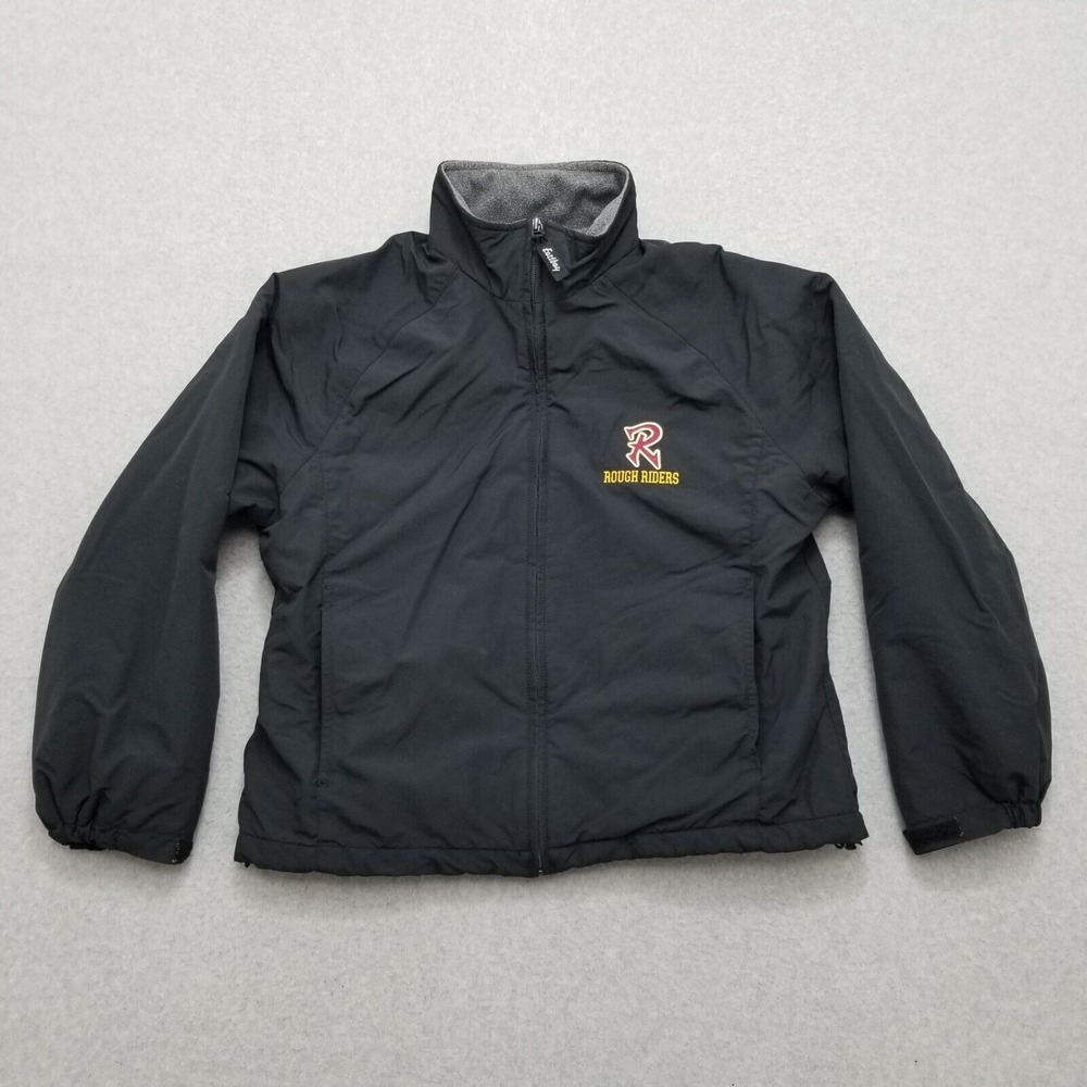 Eastbay Jacket Womens Large Black Full Zip‎ Pockets Outdoor Embroidered